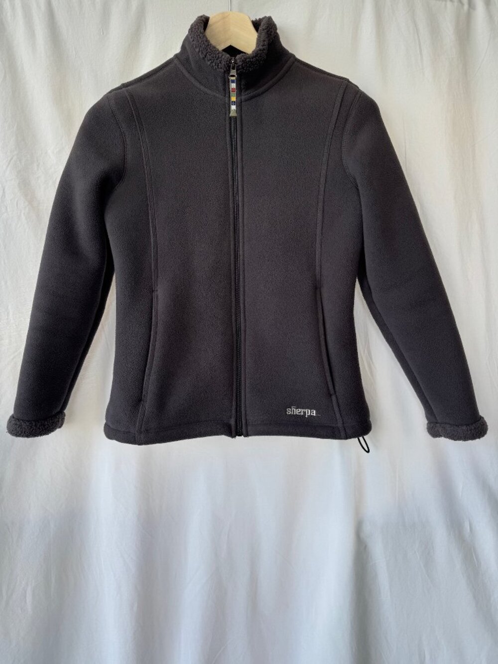 Rare Sherpa Adventure Gear Women’s Gray Fleece Sherpa Jacket Size S